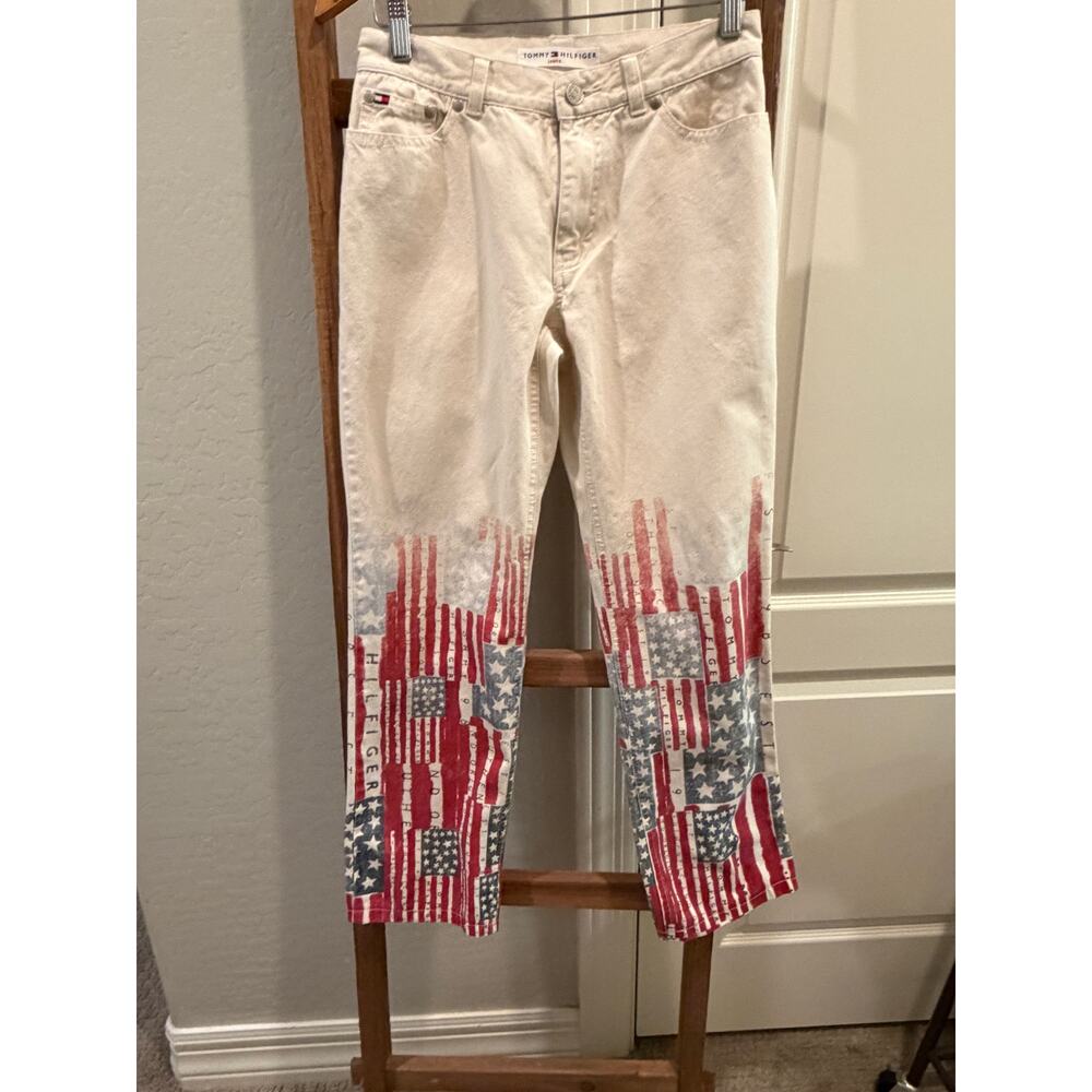 Vintage Tommy Hilfiger jeans with American Flag detail-Size 2
